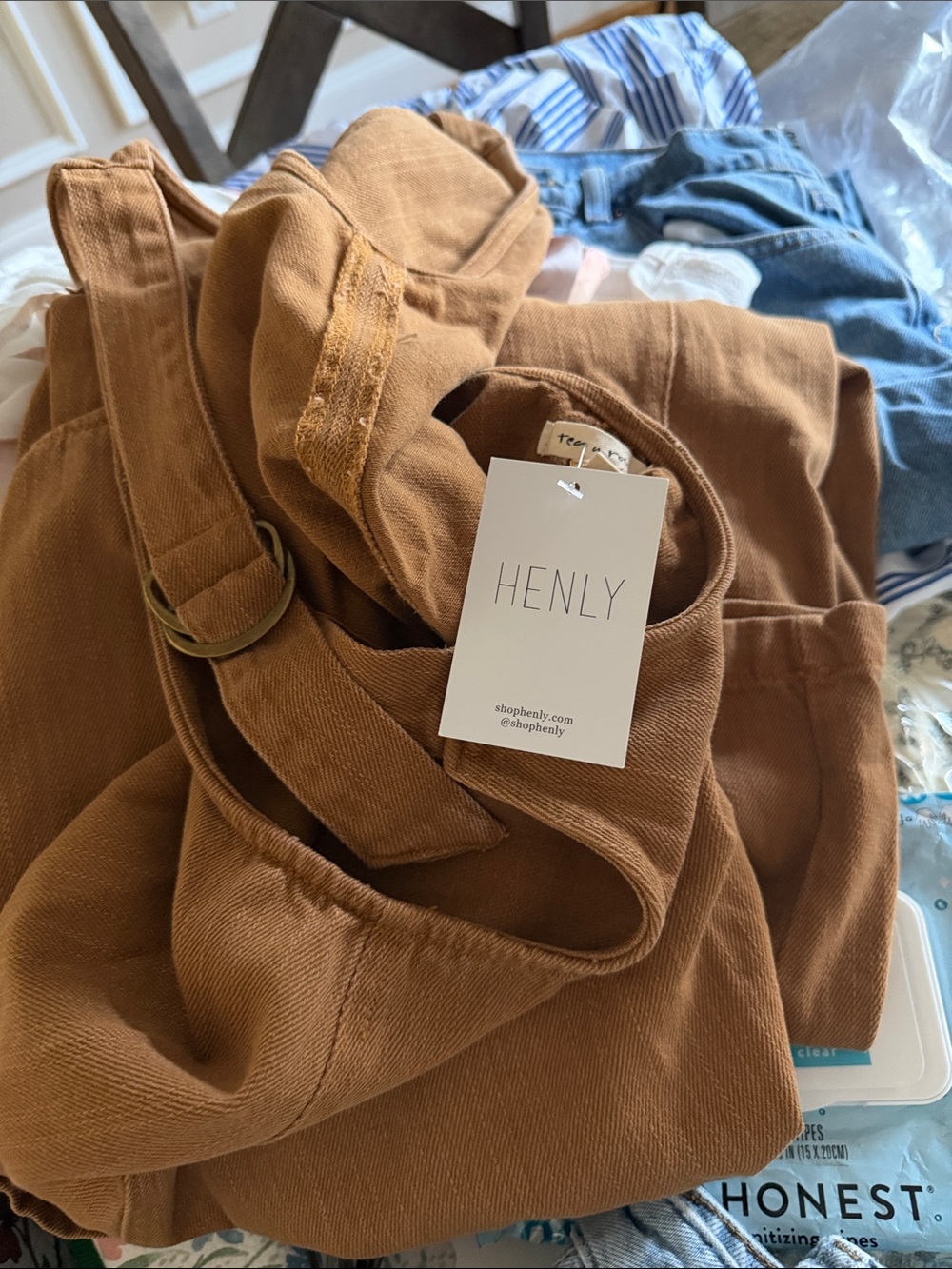 NWT Henly Denim Jumpsuit/Overalls - Picture 2 of 2